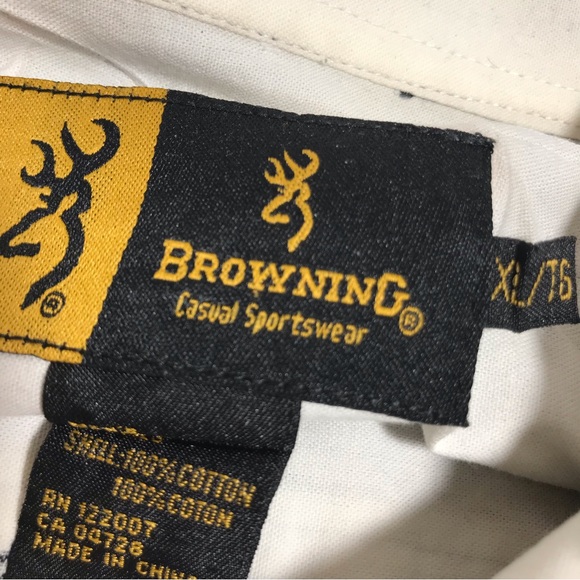 Browning Men's Black & White Plaid Long Sleeve Button Down Shirt - Picture 8 of 11